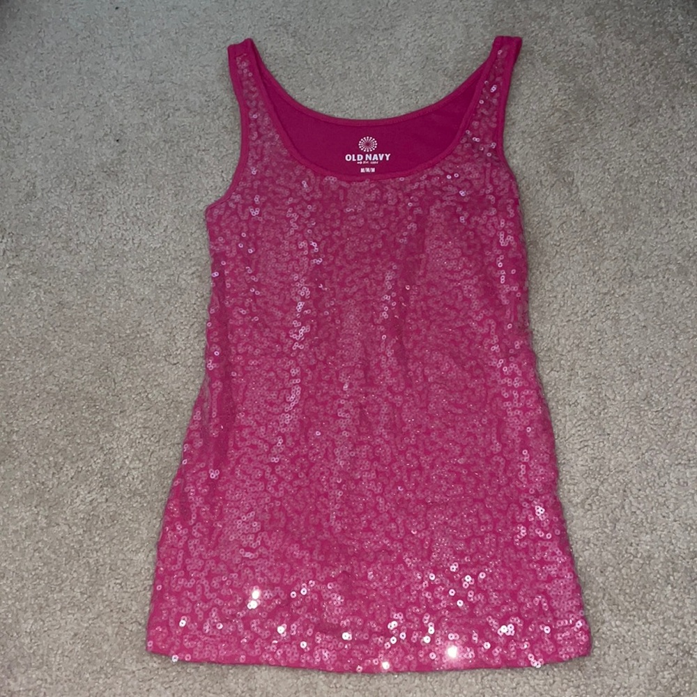 Old Navy Medium Pink Sequin Tank top